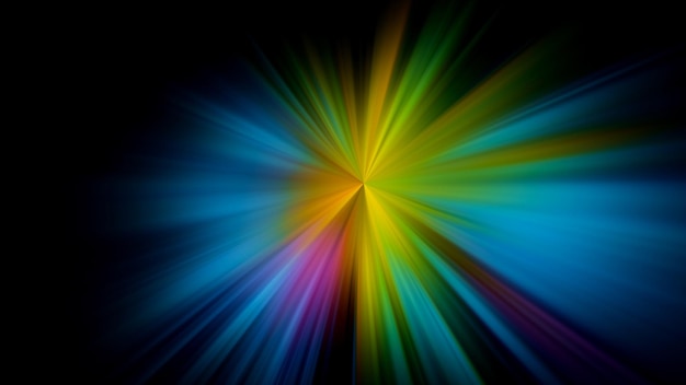 Multicolored abstraction on black background high quality detailed render