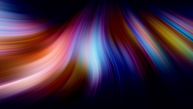 Multicolored abstraction on black background, high quality detailed render