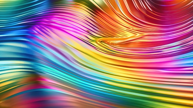 Multicolored background with rainbow holographic texture Generative AI illustration