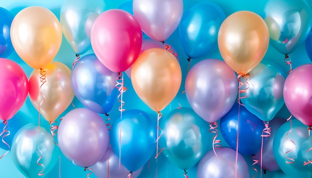 Multicolored baloons party festive celebration background