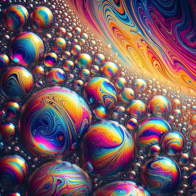 Multicolored Bubbles Closeup