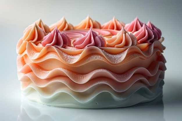 Photo multicolored cake with swirling frosting