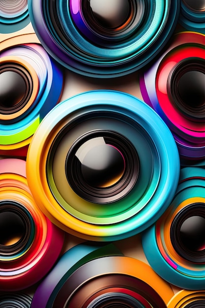 Multicolored camera lens background