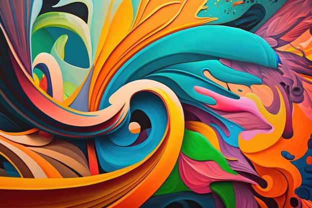 Multicolored close up abstract background by artists painted in oil