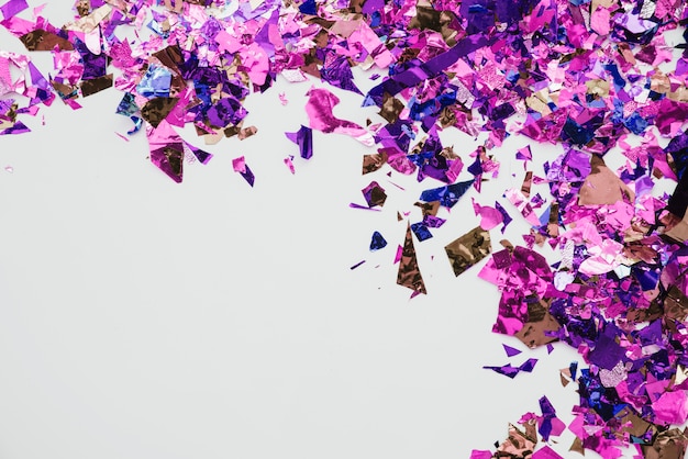 Multicolored confetti in abstract background