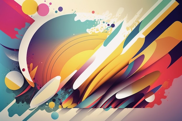 Multicolored dynamic abstract background lines stripes and spots Generative AI