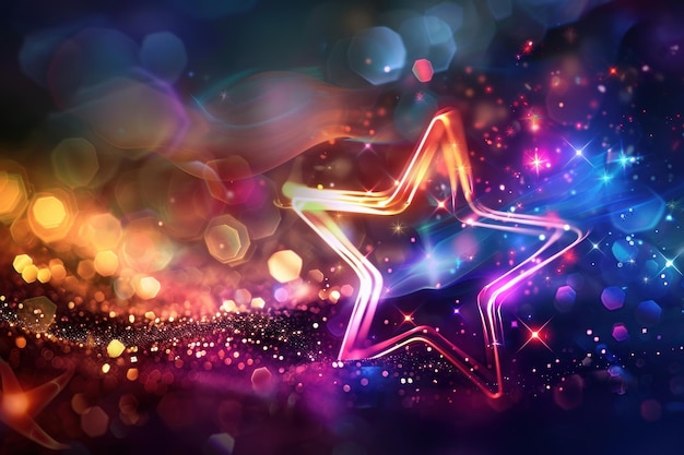 Multicolored Energy Flow star shape Background