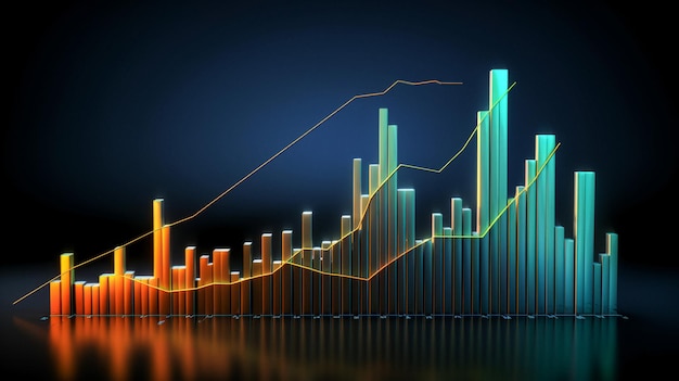 multicolored financial charts Generative AI