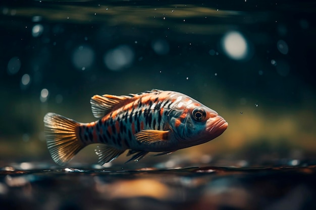 Multicolored fish Generative AI