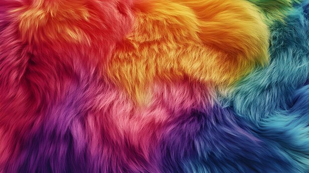 Photo multicolored fur texture faux fur for sewing