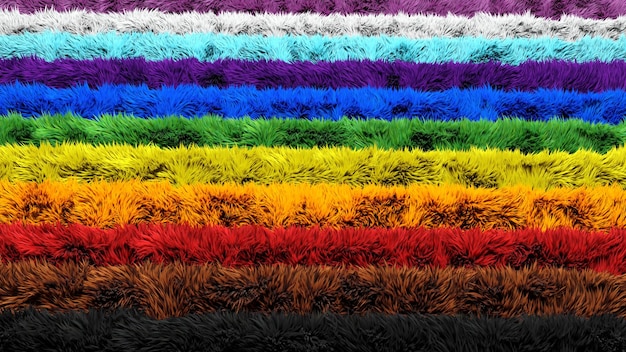 multicolored furs LGBT flag everyone is fantastic