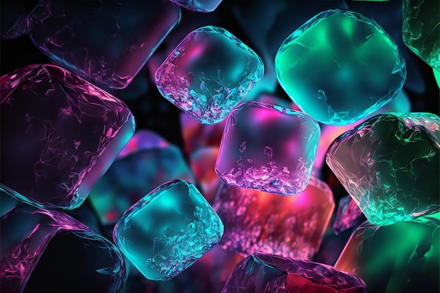 Multicolored glow ice texture highly detailed texture abstract colors