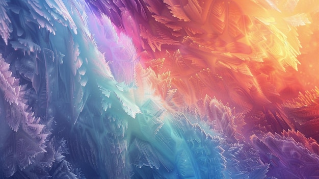 Multicolored Ice Crystals Fantasy Rainbow Arctic Atmosphere