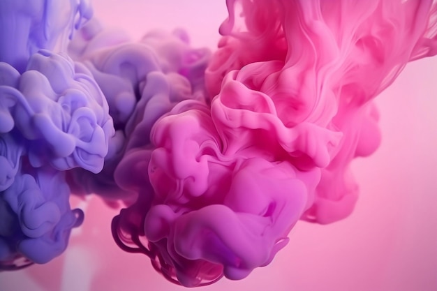 Multicolored ink on a water background 3 d effect AI generated illustration