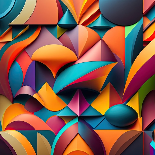 Multicolored Layered Shapes Background