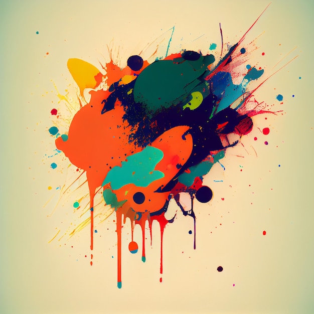 A multicolored paint stain Colorful background Generative AI illustration