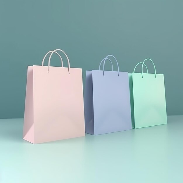 Multicolored paper shopping bags on a beryuz background