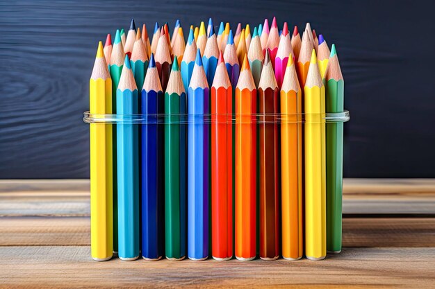 multicolored pencils on a white background