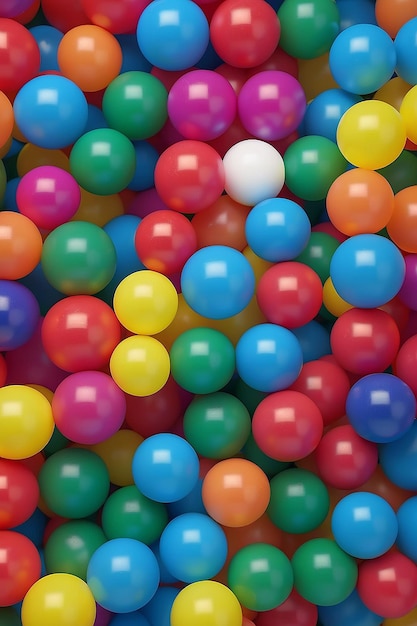 Photo multicolored plastic balls closeup the concept of childrens toys and entertainment