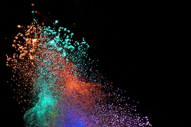 Multicolored powder explosion.