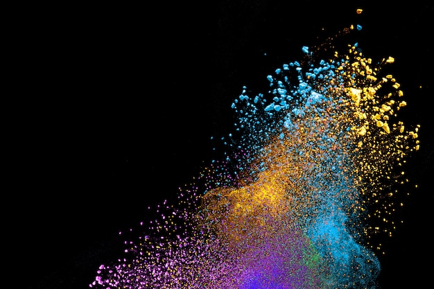 Multicolored powder explosion.