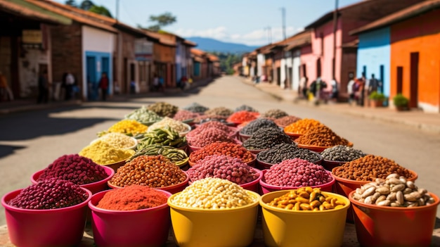 Multicolored products on the streets Colombia Lifestyle