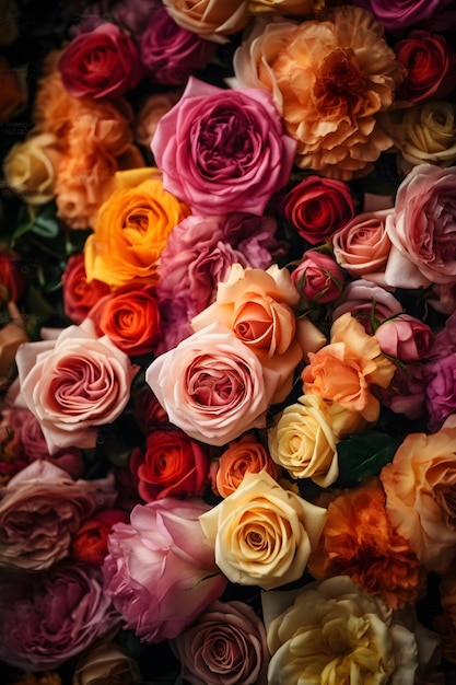 Multicolored Rose Background