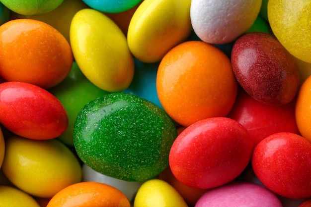 Multicolored round candies