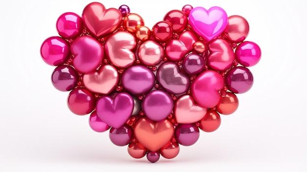 Multicolored Sphere Love Heart Pink Red Glass