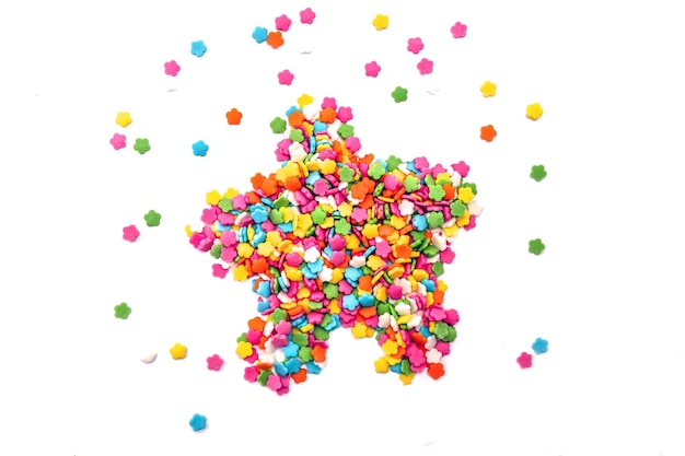 Multicolored sprinkles for pastry baking as a background