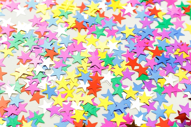 Multicolored stars of confetti