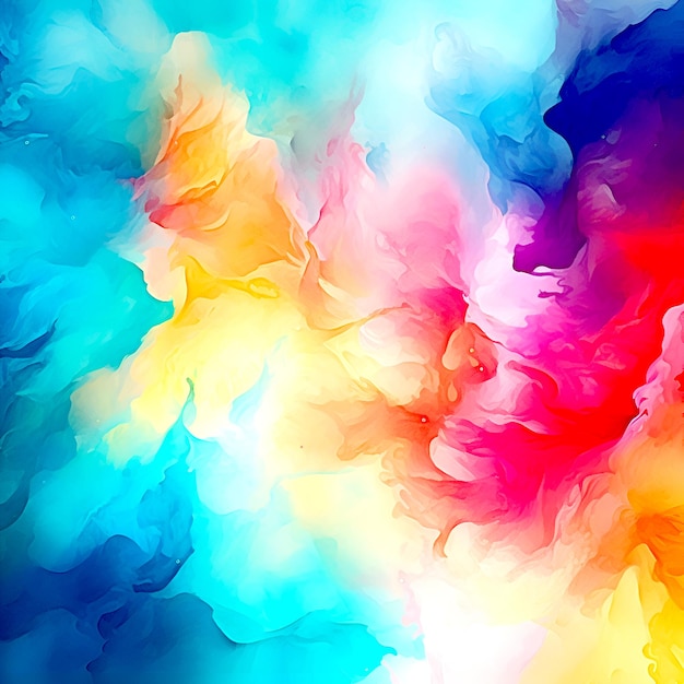 Multicolored watercolor background Look at the colorful paint Watercolor rainbow