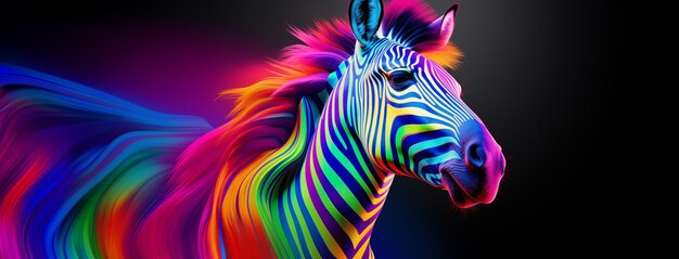 Multicolored Zebra on Dark