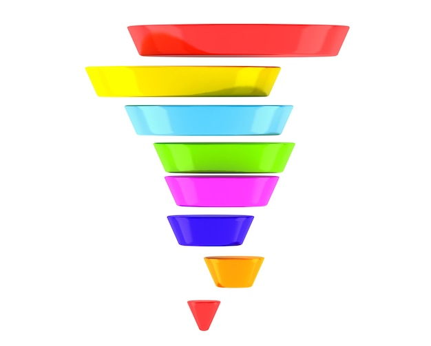 Multicolour Business Infographic Pyramid on a white background