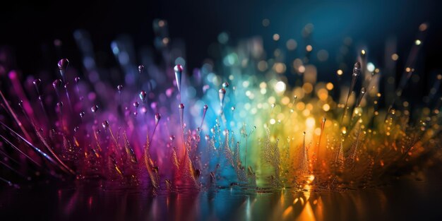 Multicolour sparks and waterdroplets with reflection