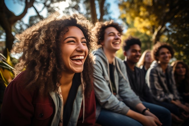 Multicultural Friends Laughing Together Ai