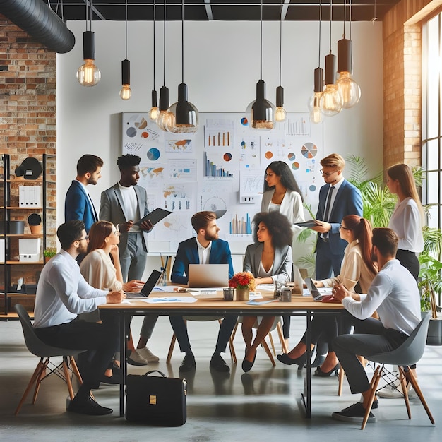 Multicultural Team Collaboration in Open Workspace with Natural Light