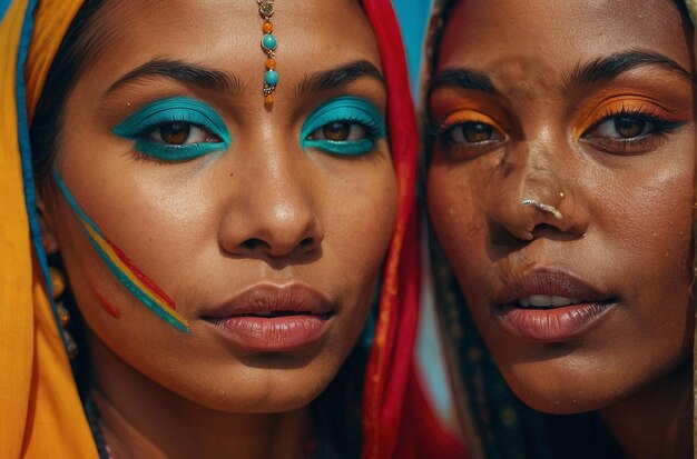 Multicultural women embracing divers