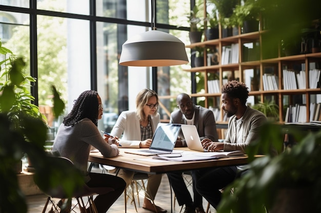 Multiethnic business people working together in the office