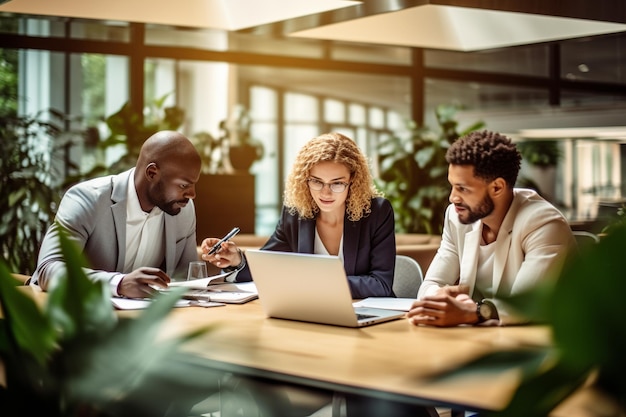 Multiethnic business people working together in the office