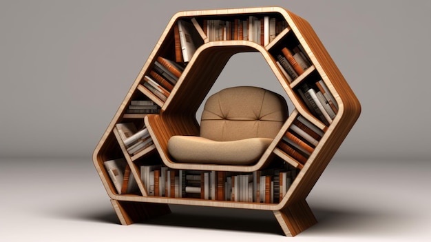 Multifaceted Geometry Bookcase Chair A Cabincore Masterpiece