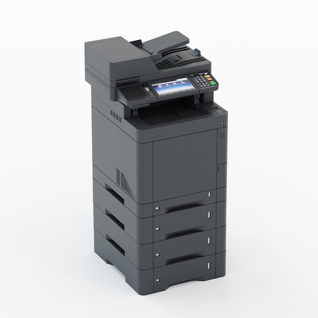 Multifunction printer scanner Isolated Office professional technology Computer Equipment 3D illustration