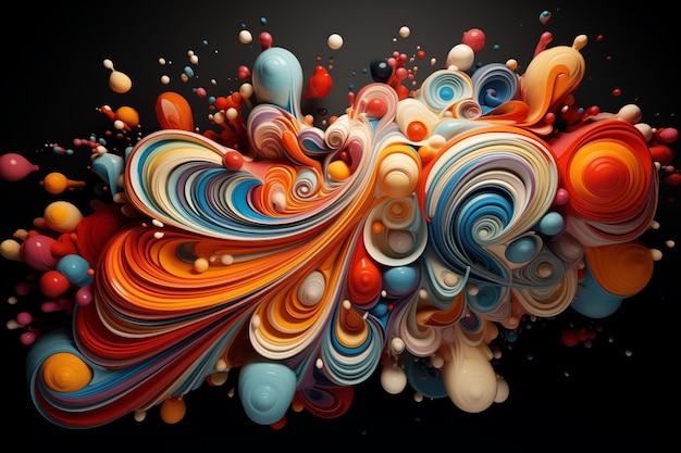 Multilevel Mesmerizing Colors Overlay Abstract Visualization with Varied and Harmonious Color Palette