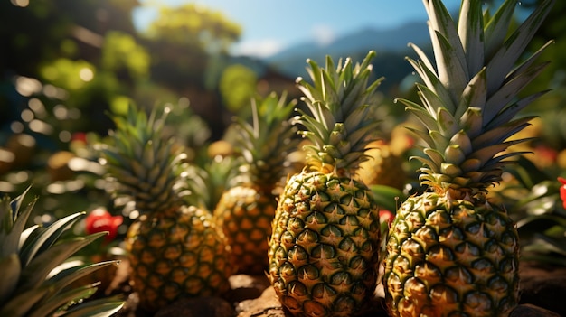 multiple pineapples