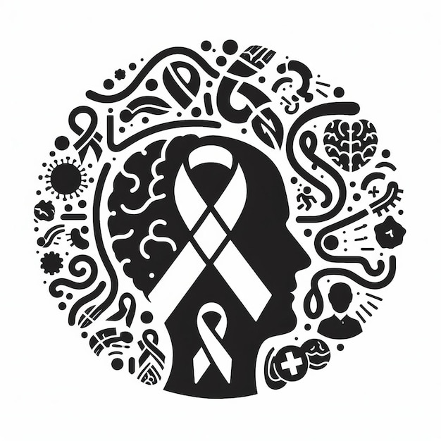 Multiple Sclerosis awareness vector illustration icon element silhouette