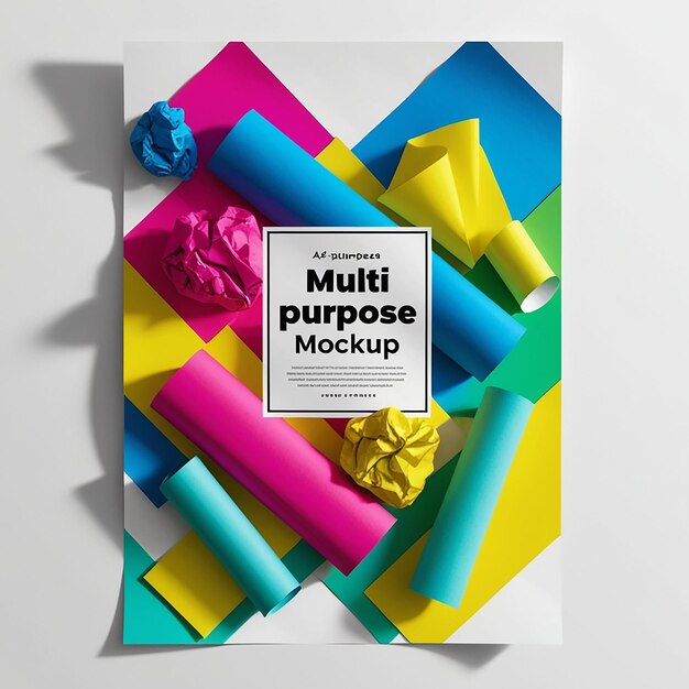 Photo multipurpose paper mockup poster template