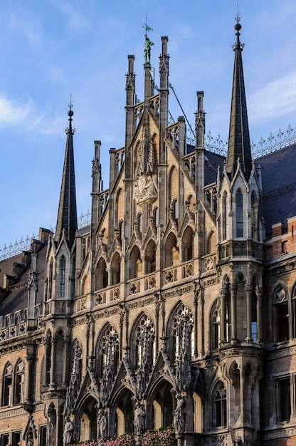 Munich Germany Neue Rathaus the new town hall on Marienplatz in the historic city center