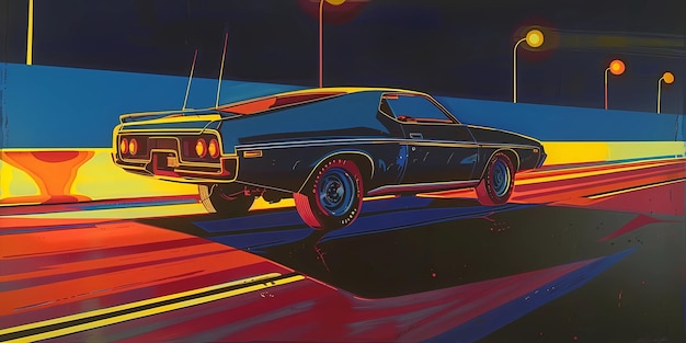 muscle car illustration motors roadtrips ai image of cars