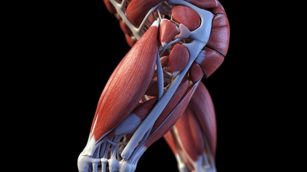 The muscles of the arm are labeled as the skeleton.