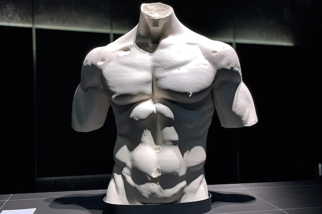 Muscular bodybuilder statue Fitness concept